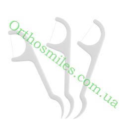 Зубная нить с держателем зубочисткой